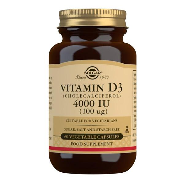 Solgar Vitamin D3 4000iu Vegetable Capsules (60)