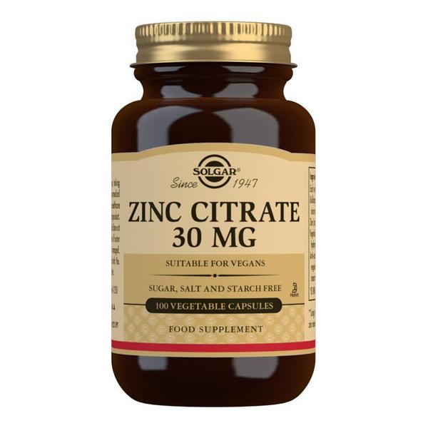 Solgar Zinc Citrate 30mg (100 Vegetable capsules)