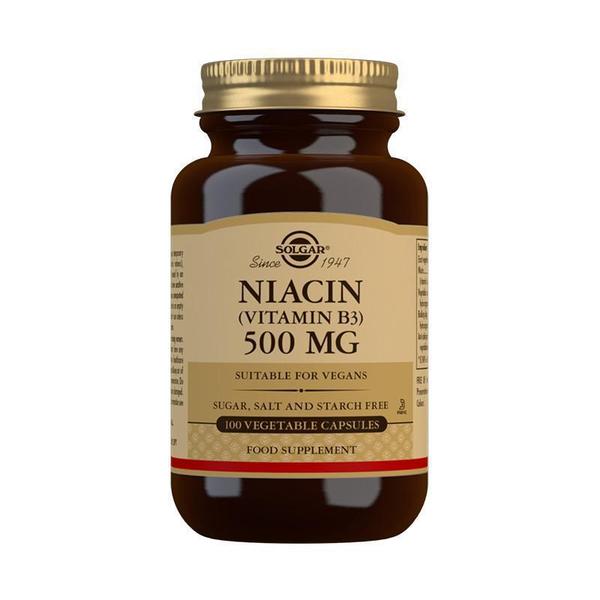 Solgar Niacin (Vitamin B3) 500mg (100 Vegetable Capsules)