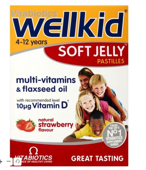 Vitabiotics Wellkid Soft Jelly Pastilles Strawberry Flavour